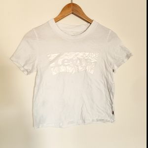 Unique Holographic Levis Crop T-shirt